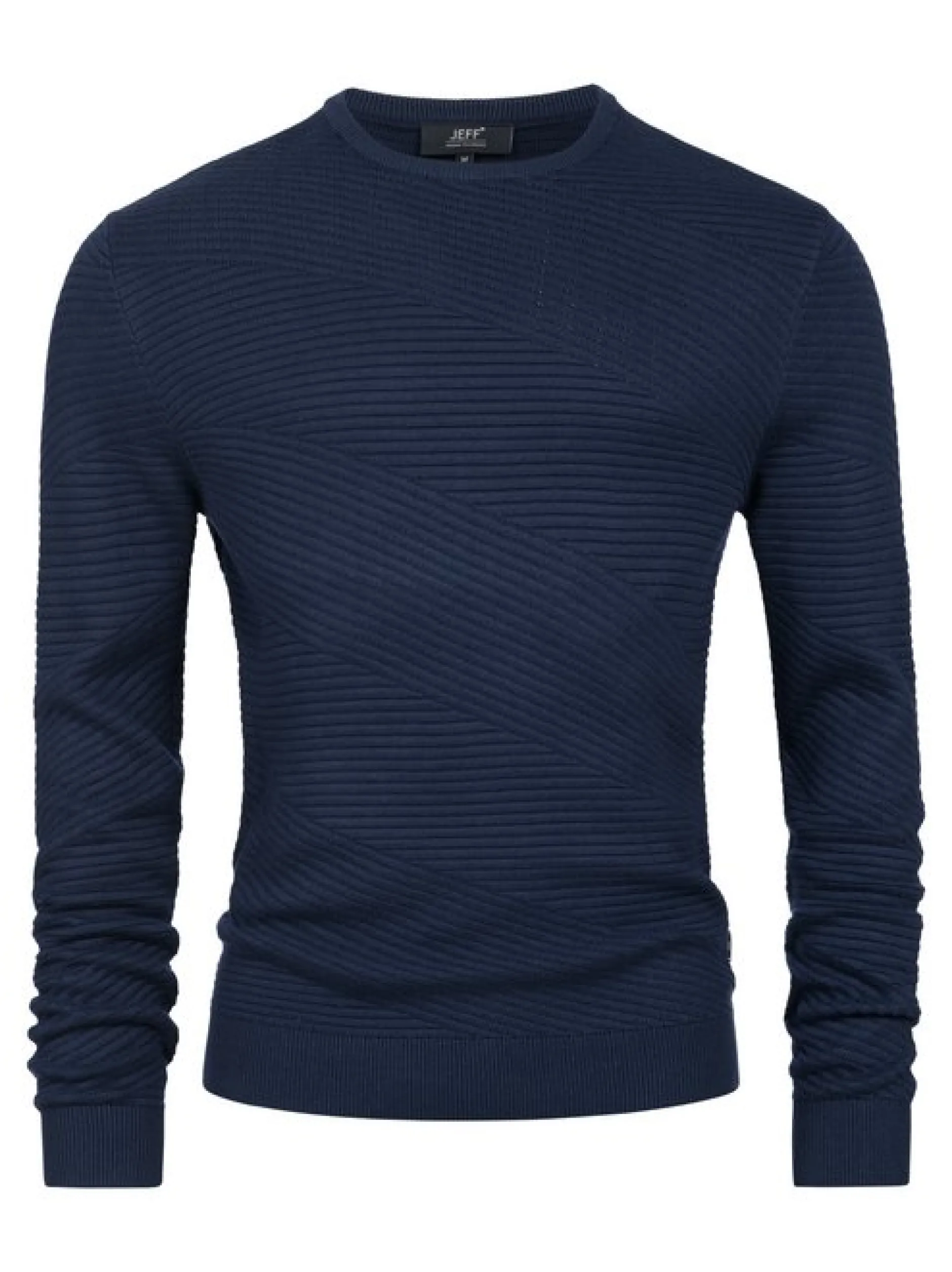 Jeff Herren Strickpullover - JFAbram crew neck in blau