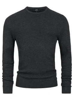 Jeff Herren Strickpullover - JFAbram crew neck in anthrazit