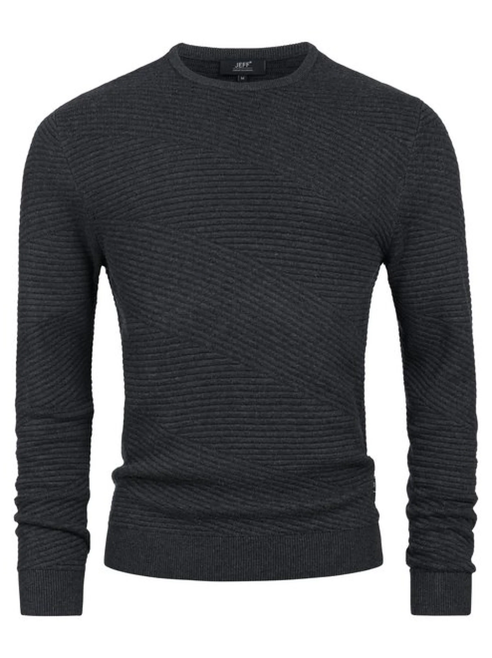 Jeff Herren Strickpullover - JFAbram crew neck in anthrazit