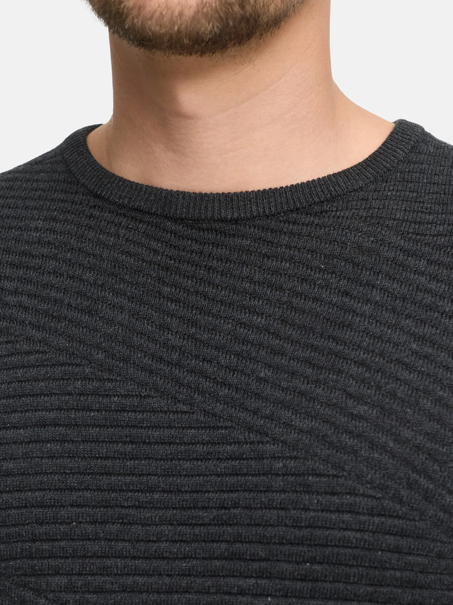 Jeff Herren Strickpullover - JFAbram crew neck in anthrazit