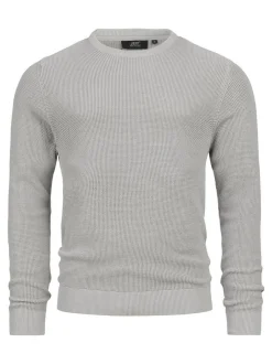 Jeff Herren Strickpullover - JFTristan Crew Neck Knit in hellgrau