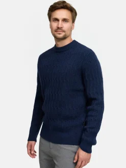 Jeff Herren Strickpullover - JFMicah crew neck in blau