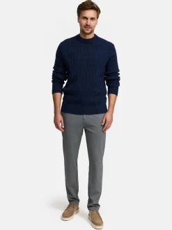Jeff Herren Strickpullover - JFMicah crew neck in blau