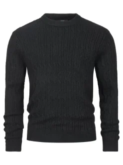 Jeff Herren Strickpullover - JFMicah crew neck in schwarz