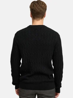 Jeff Herren Strickpullover - JFMicah crew neck in schwarz
