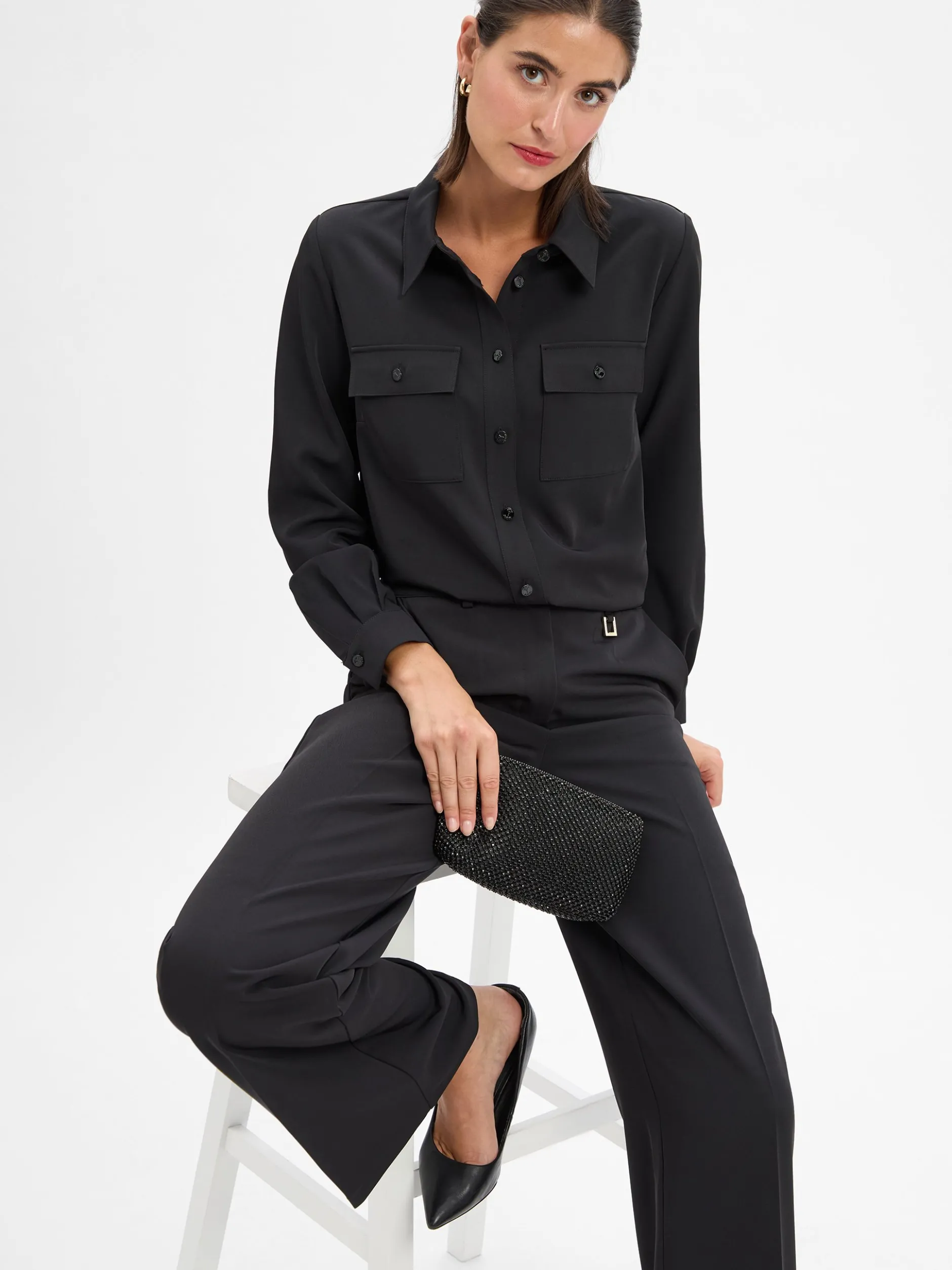 JOOP! Damen Bluse - Bakara in schwarz - Ärmel: langarm