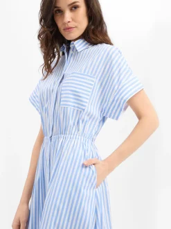JOOP! Damen Blusenkleid - Donika in hellblau weiß