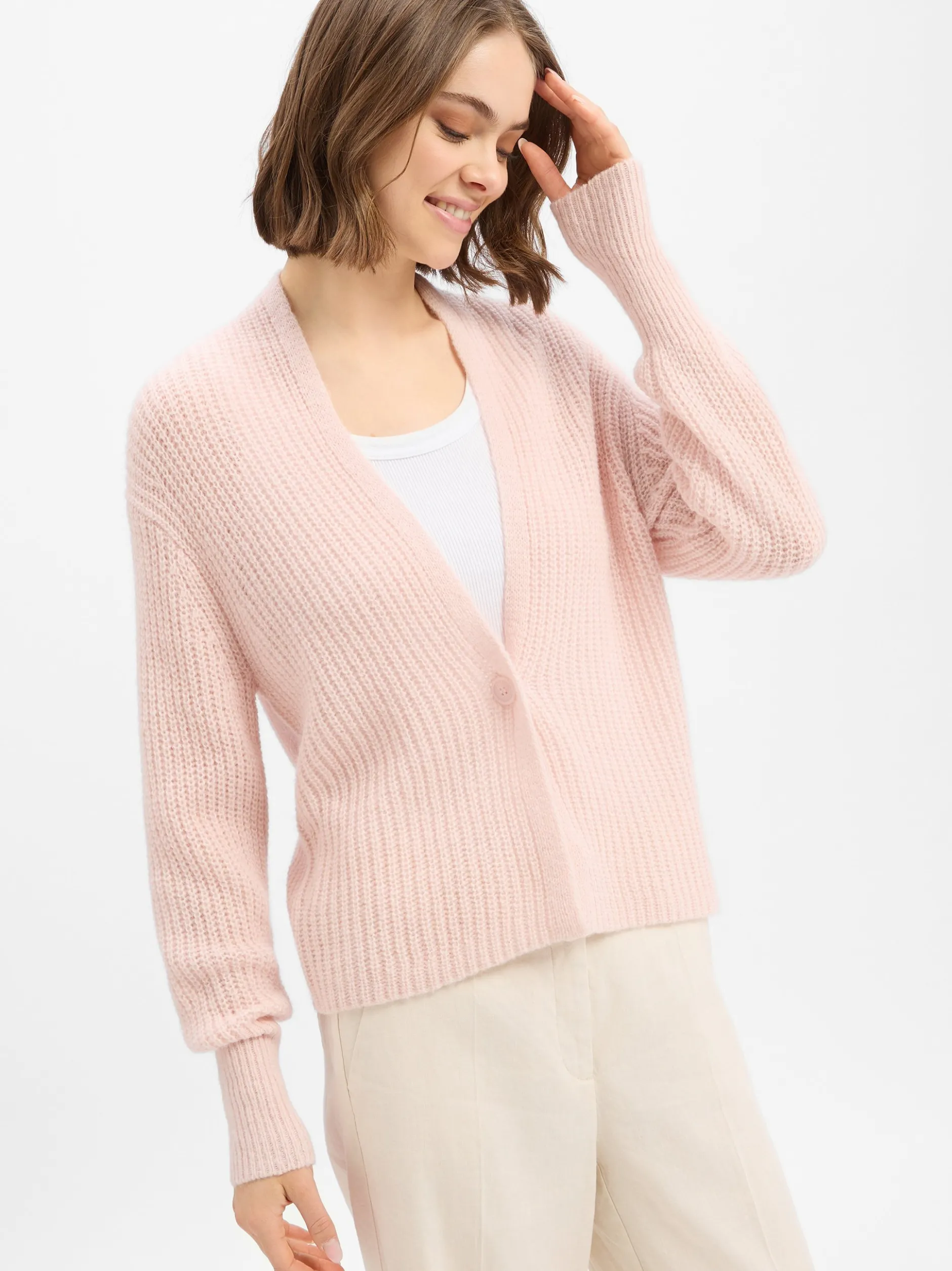 JOOP! Damen Strickjacke mit Alpakaanteil - Kanna in rosa