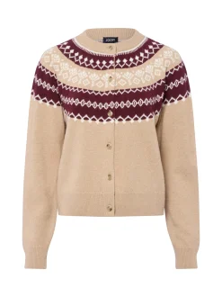 JOOP! Damen Strickjacke mit Cashmere-Anteil - Kloda in beige aubergine