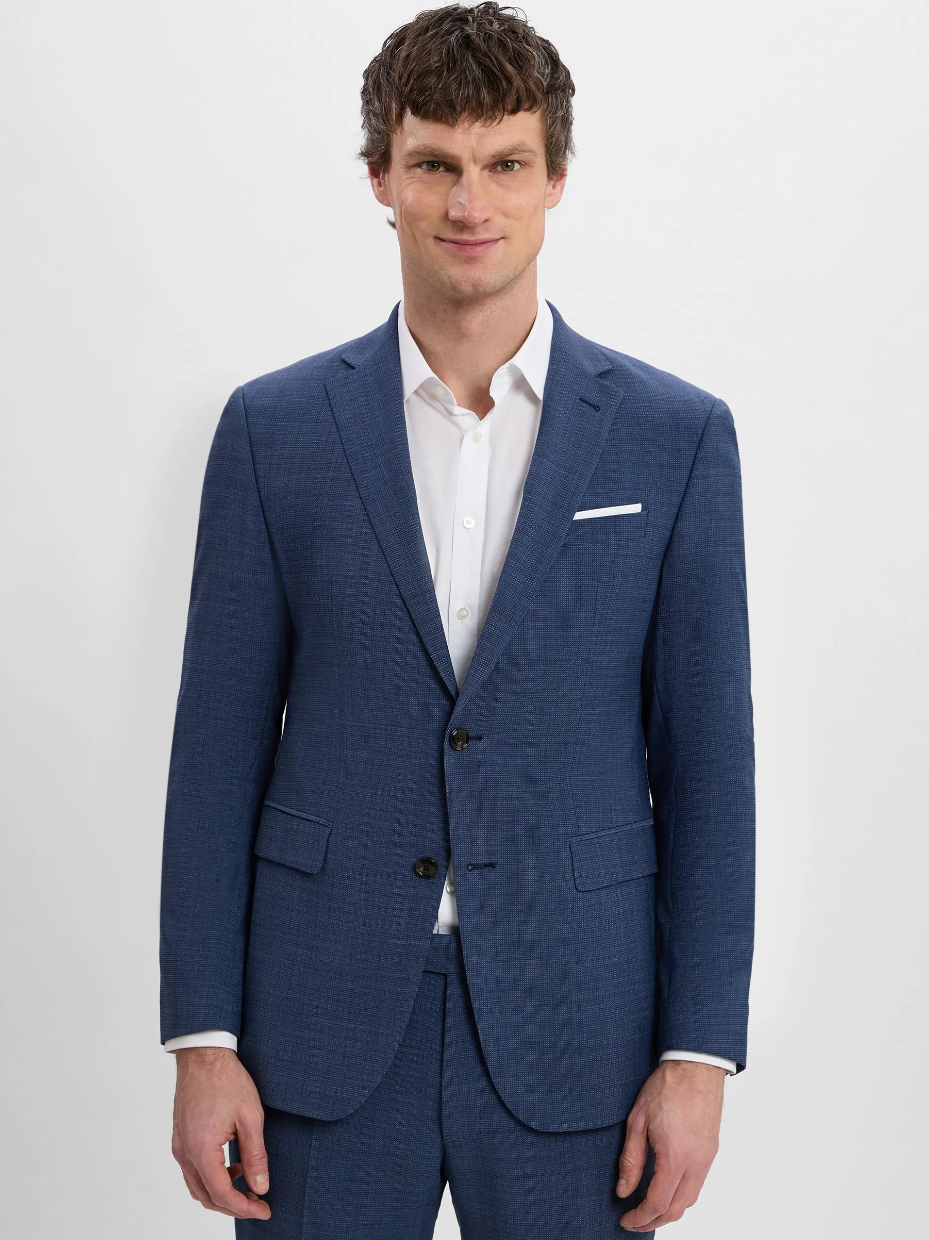 JOOP! Herren Baukasten-Sakko mit Woll-Anteil - Modern Fit in blau