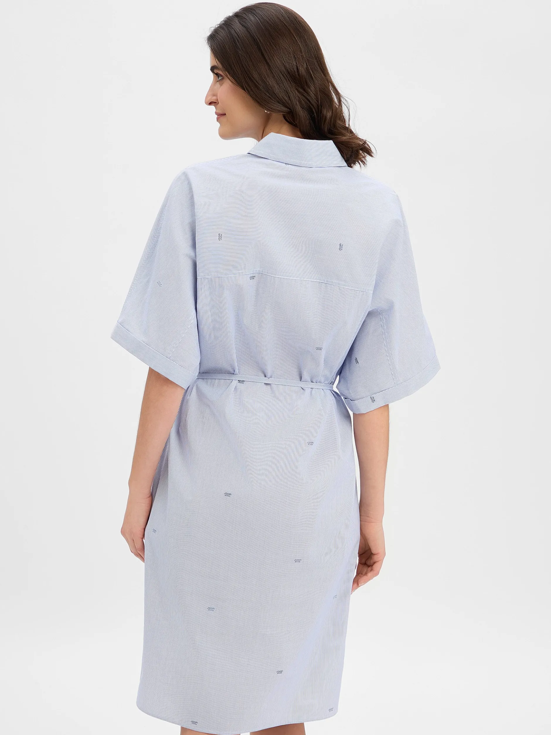 Joop Jeans Damen Blusenkleid - Davinia in blau weiß