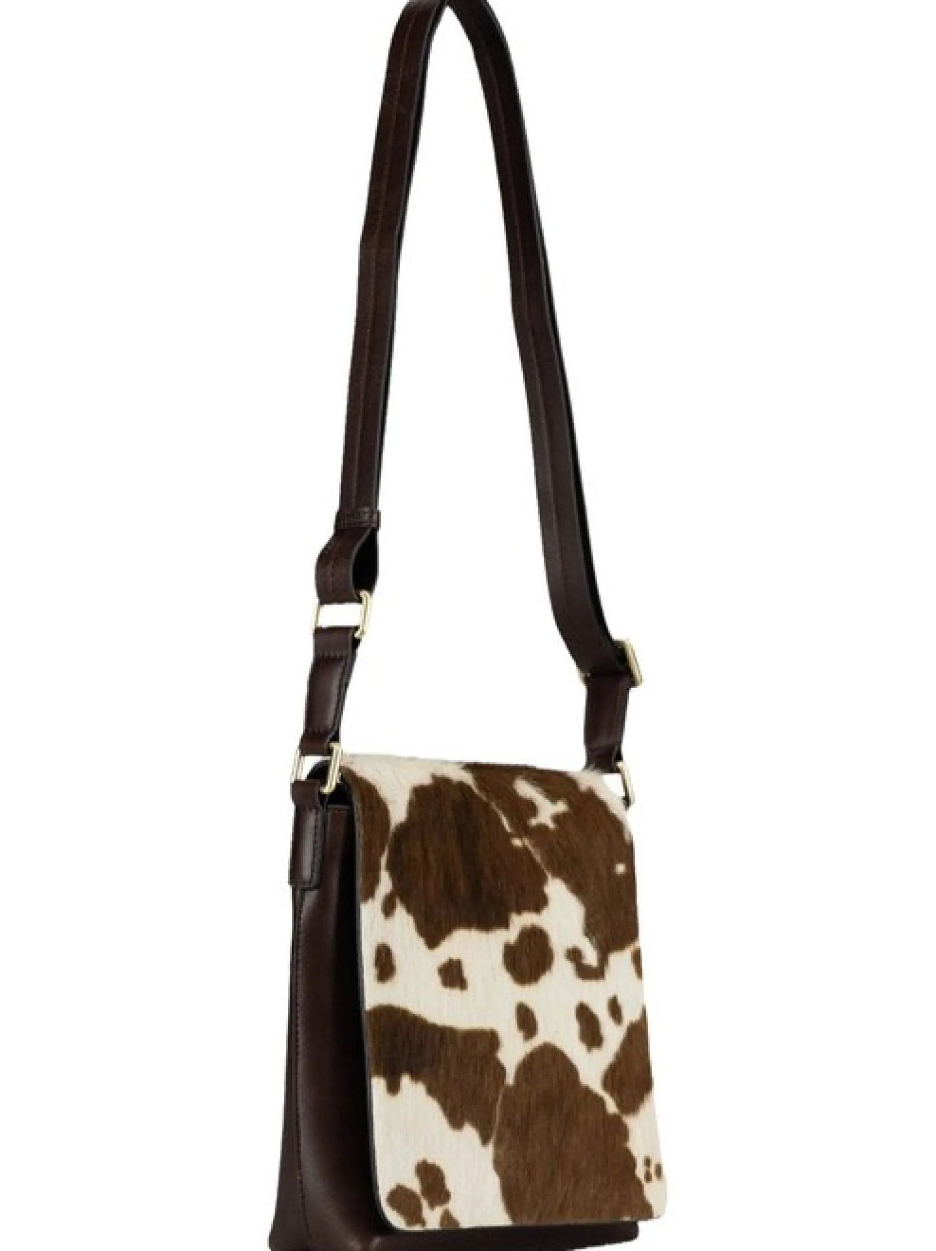 Jost Damen Schultertasche - Furry Cow S in braun
