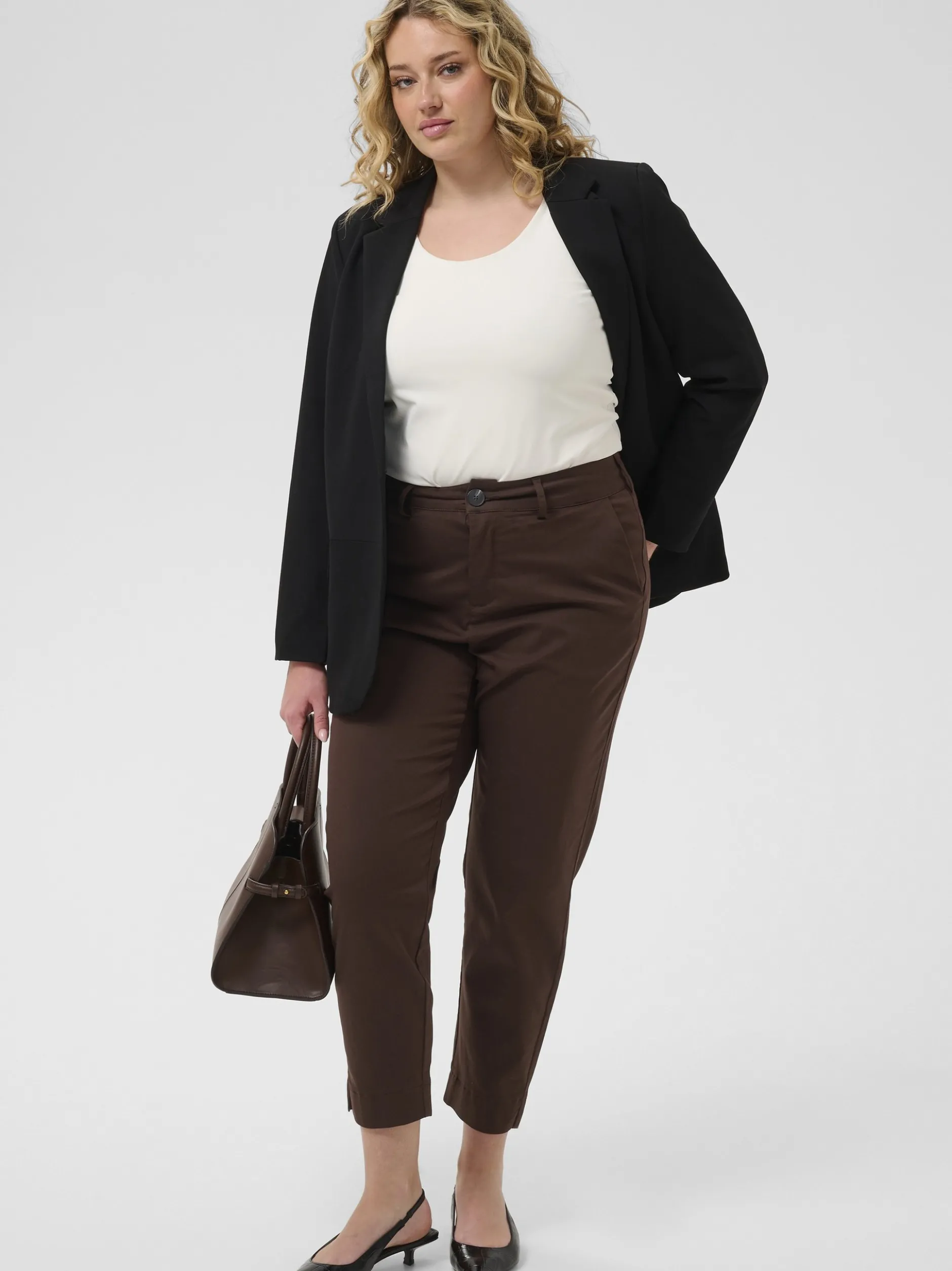 Kaffe Curve Damen Hose KCleana in braun