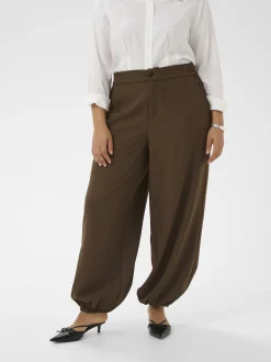 Kaffe Curve Damen Hose KCyasmina in braun