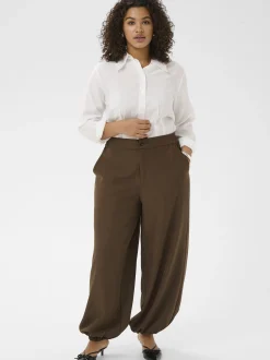 Kaffe Curve Damen Hose KCyasmina in braun