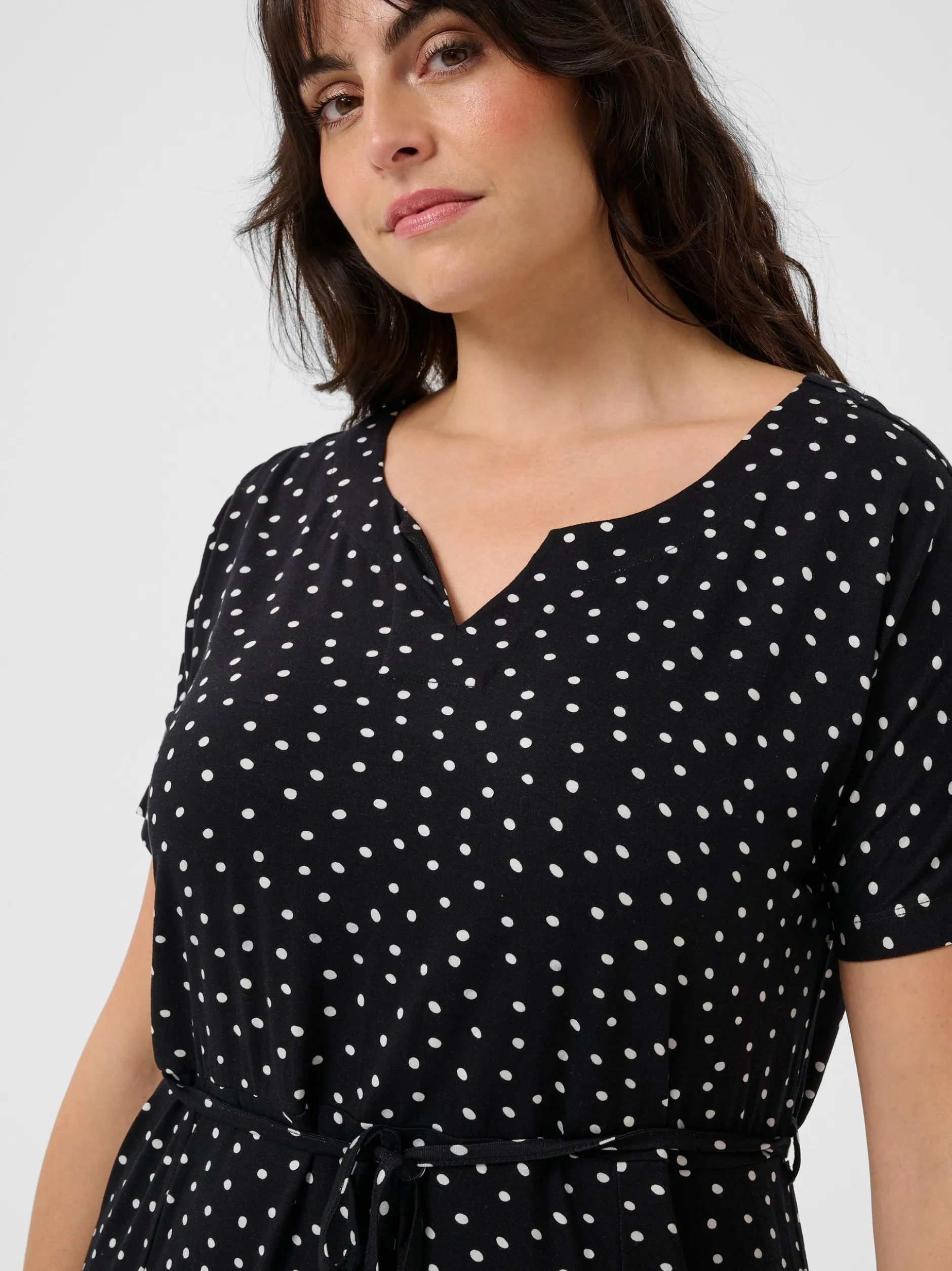 Kaffe Curve Damen Kleid KCmella in schwarz