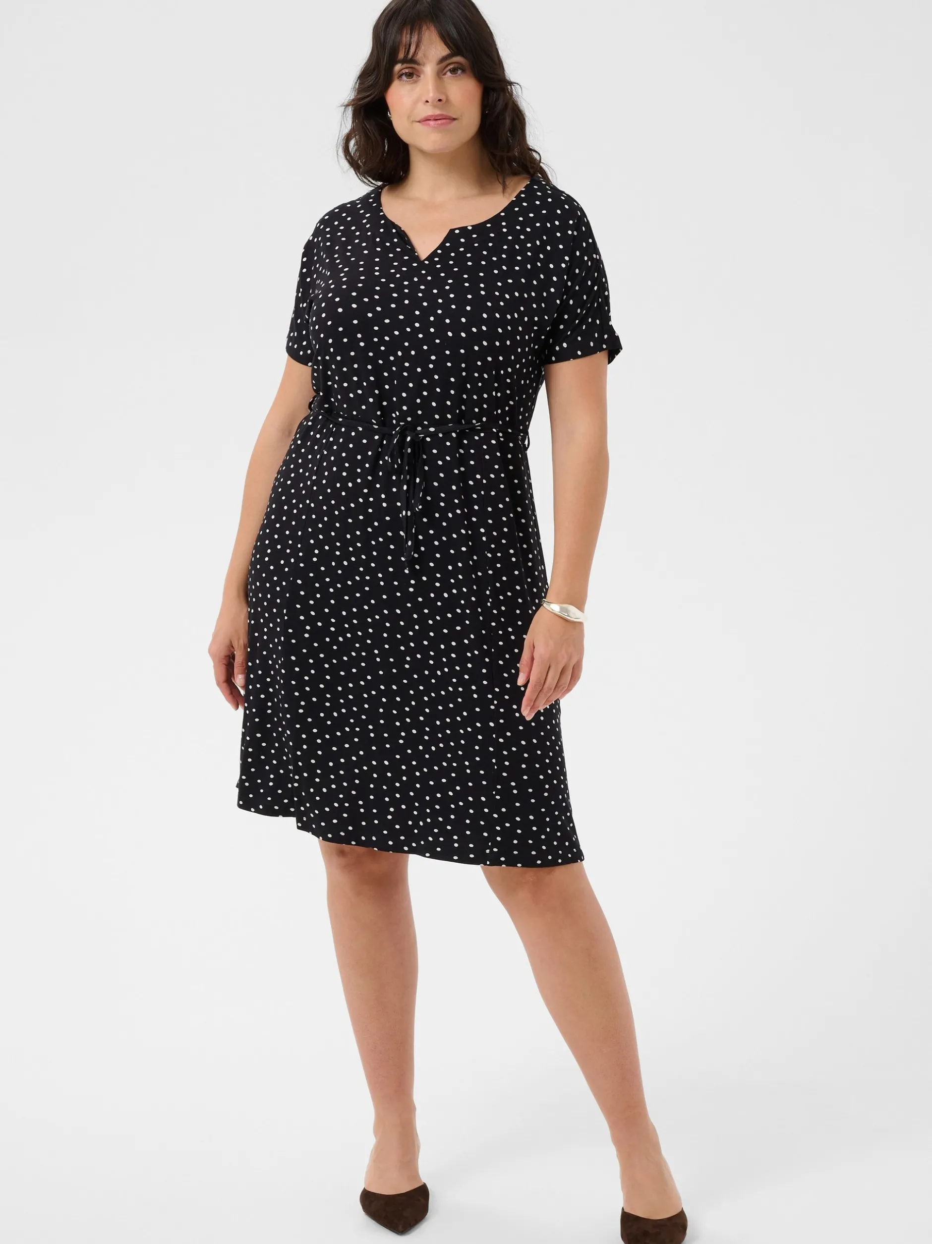 Kaffe Curve Damen Kleid KCmella in schwarz