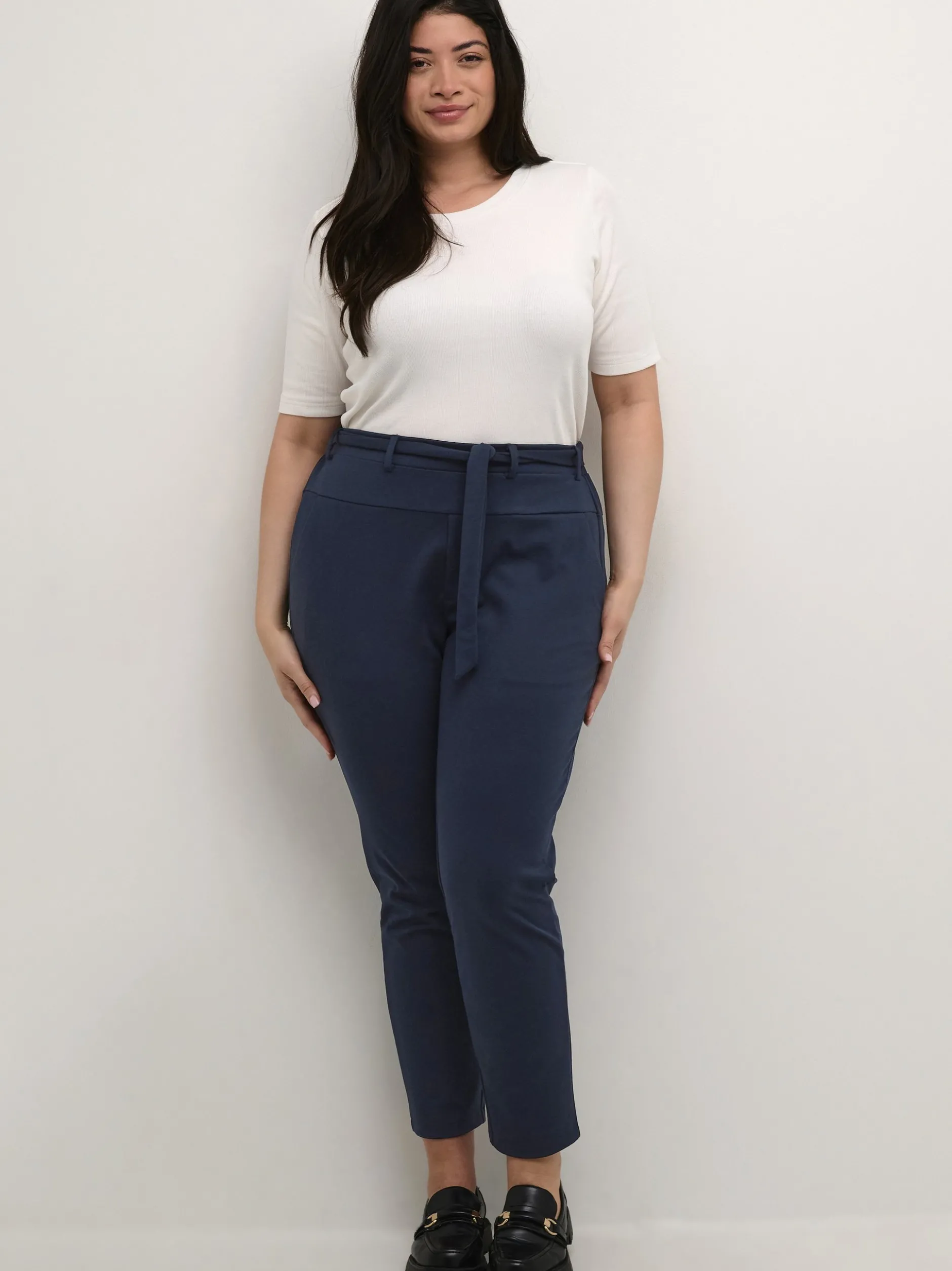 Kaffe Curve Damen Strickhose KCjenna in blau