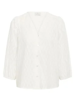 Kaffe Damen Bluse KAgabriela in weiß