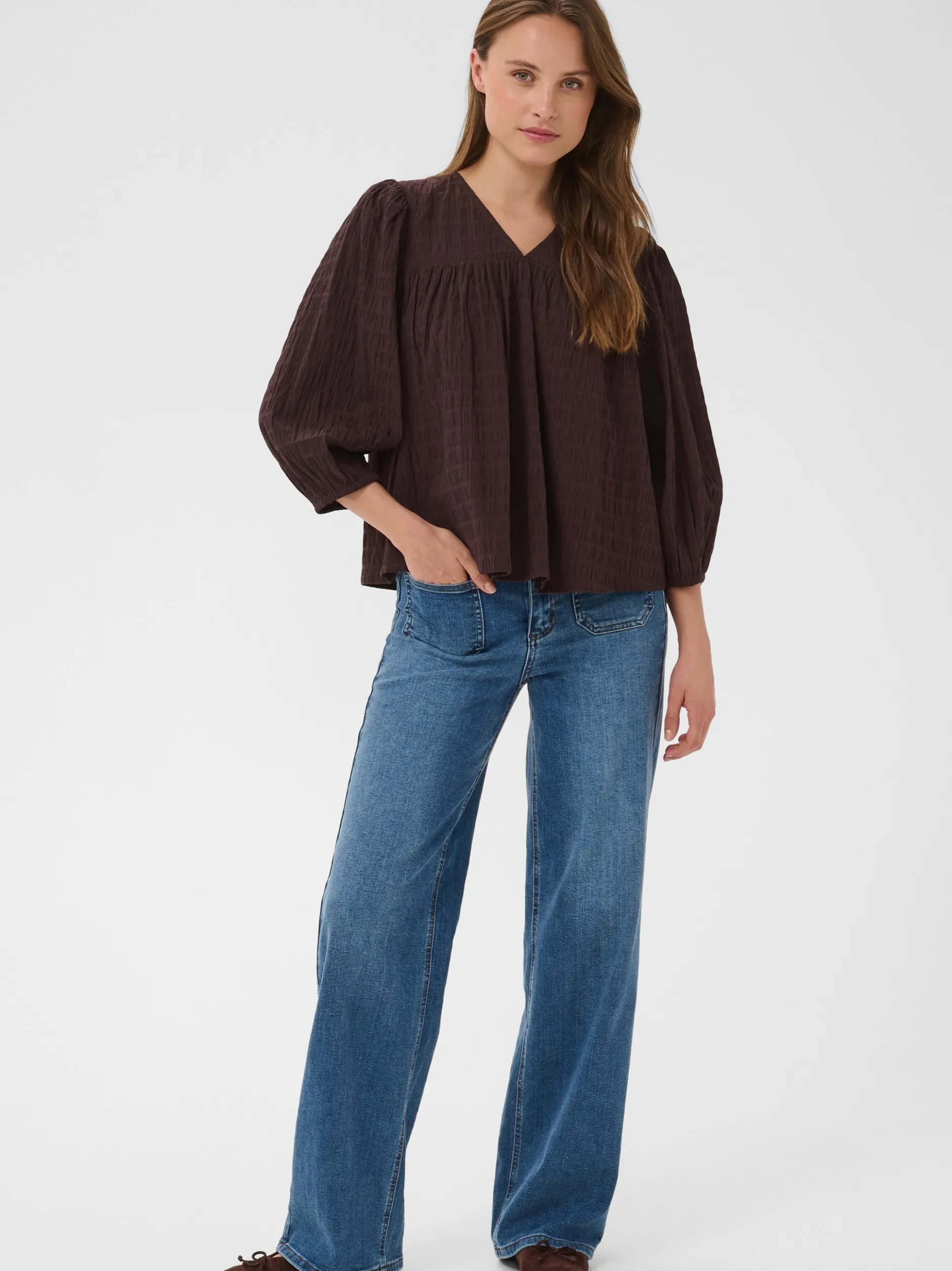 Kaffe Damen Bluse KAmissie in braun