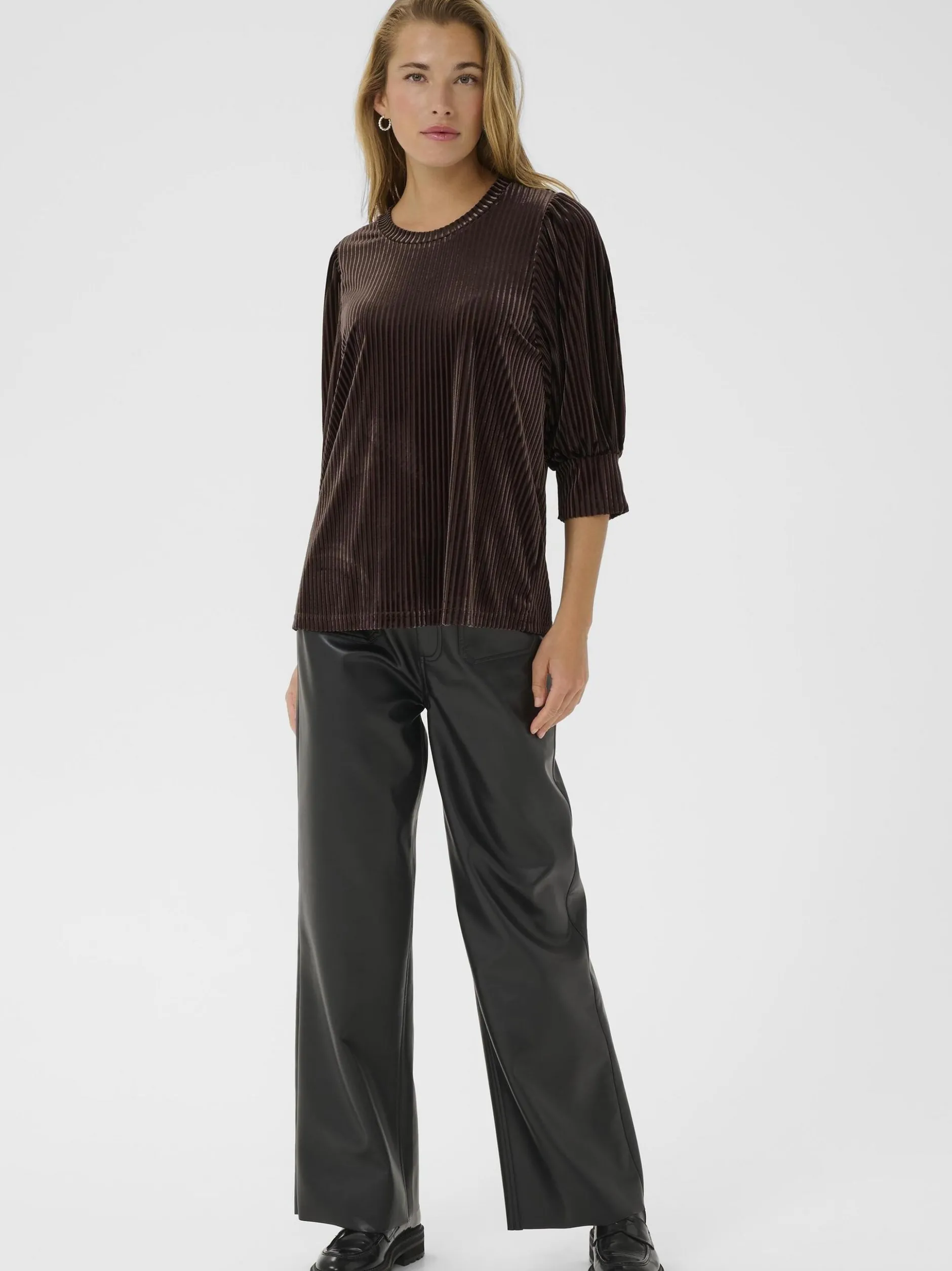 Kaffe Damen Bluse langarm KAcaca in mocca