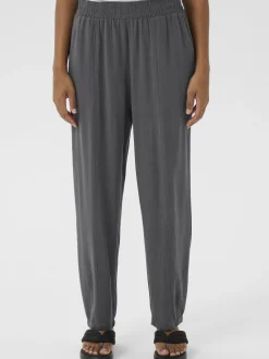 Kaffe Damen Casual Hose KAliny Hohe Taille in anthrazit
