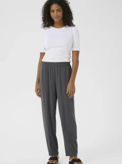 Kaffe Damen Casual Hose KAliny Hohe Taille in anthrazit