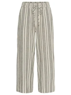 Kaffe Damen Casual Hose KAmilia Elastische Taille in sand schwarz