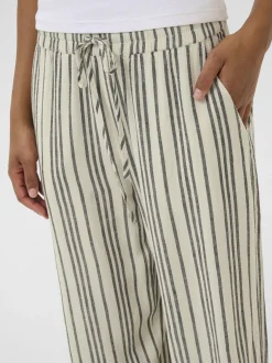 Kaffe Damen Casual Hose KAmilia Elastische Taille in sand schwarz