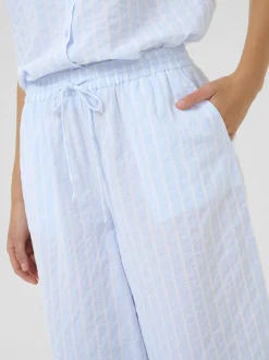 Kaffe Damen Casual Hose KAsara Hohe Taille in blau