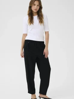 Kaffe Damen Casual Hose KAsonja Elastische Taille in schwarz