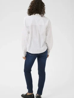 Kaffe Damen Hemdbluse KAgiulia in weiß