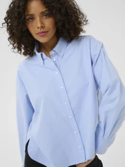 Kaffe Damen Hemdbluse KAvaiana in blau