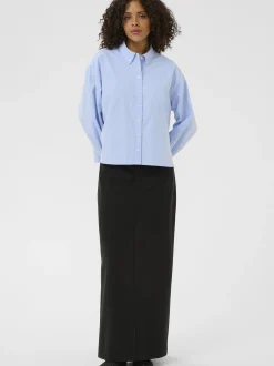 Kaffe Damen Hemdbluse KAvaiana in blau