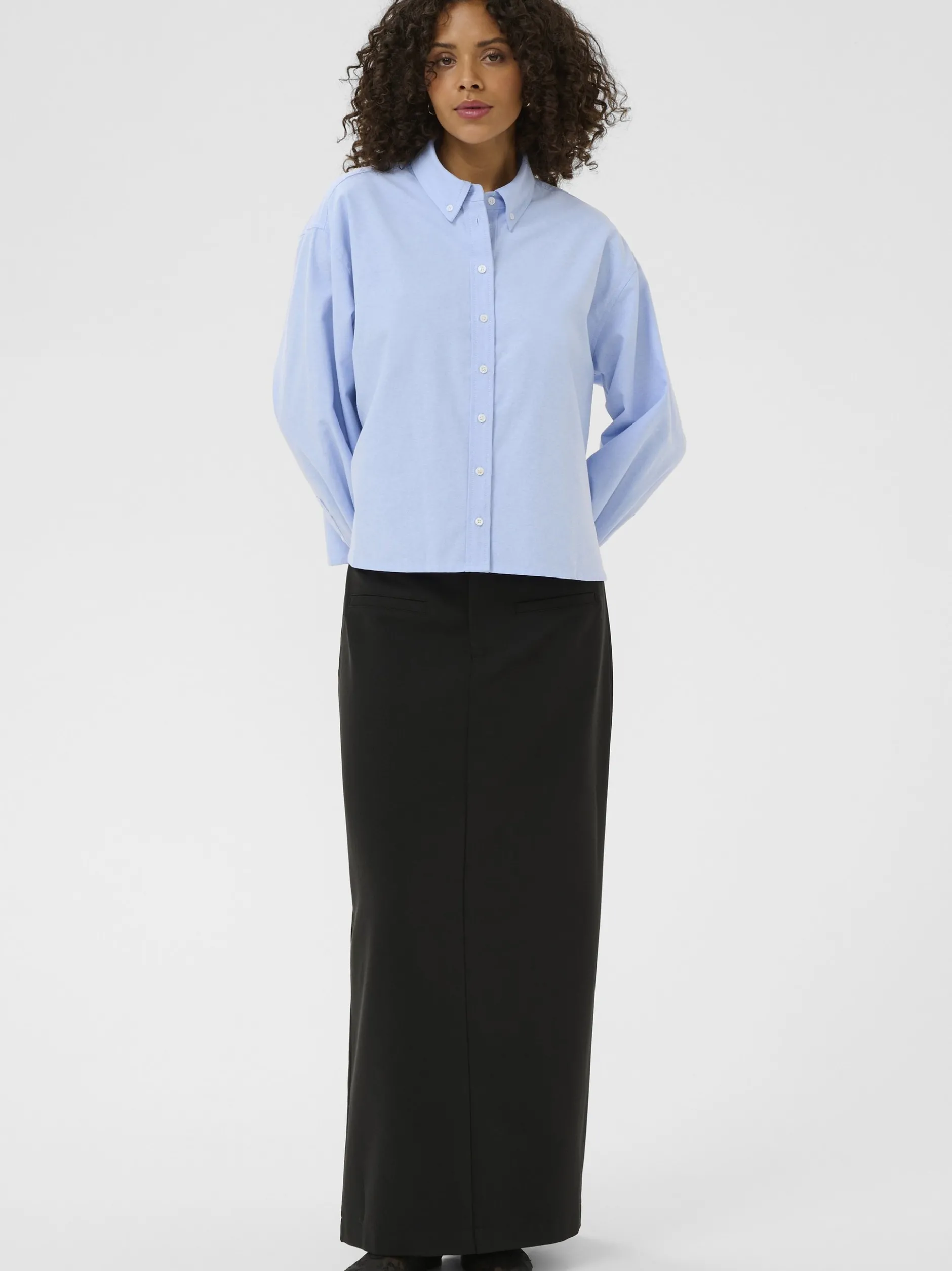 Kaffe Damen Hemdbluse KAvaiana in blau