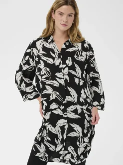 Kaffe Damen Hemdblusenkleid KAhildur in schwarz