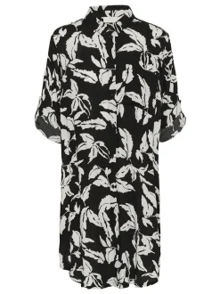 Kaffe Damen Hemdblusenkleid KAhildur in schwarz