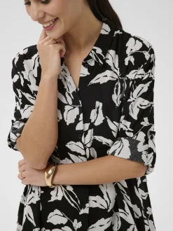 Kaffe Damen Hemdblusenkleid KAhildur in schwarz