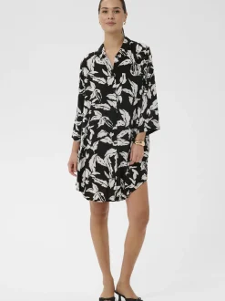 Kaffe Damen Hemdblusenkleid KAhildur in schwarz