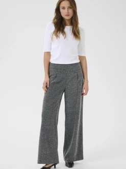 Kaffe Damen Hose KAalba Hohe Taille in anthrazit