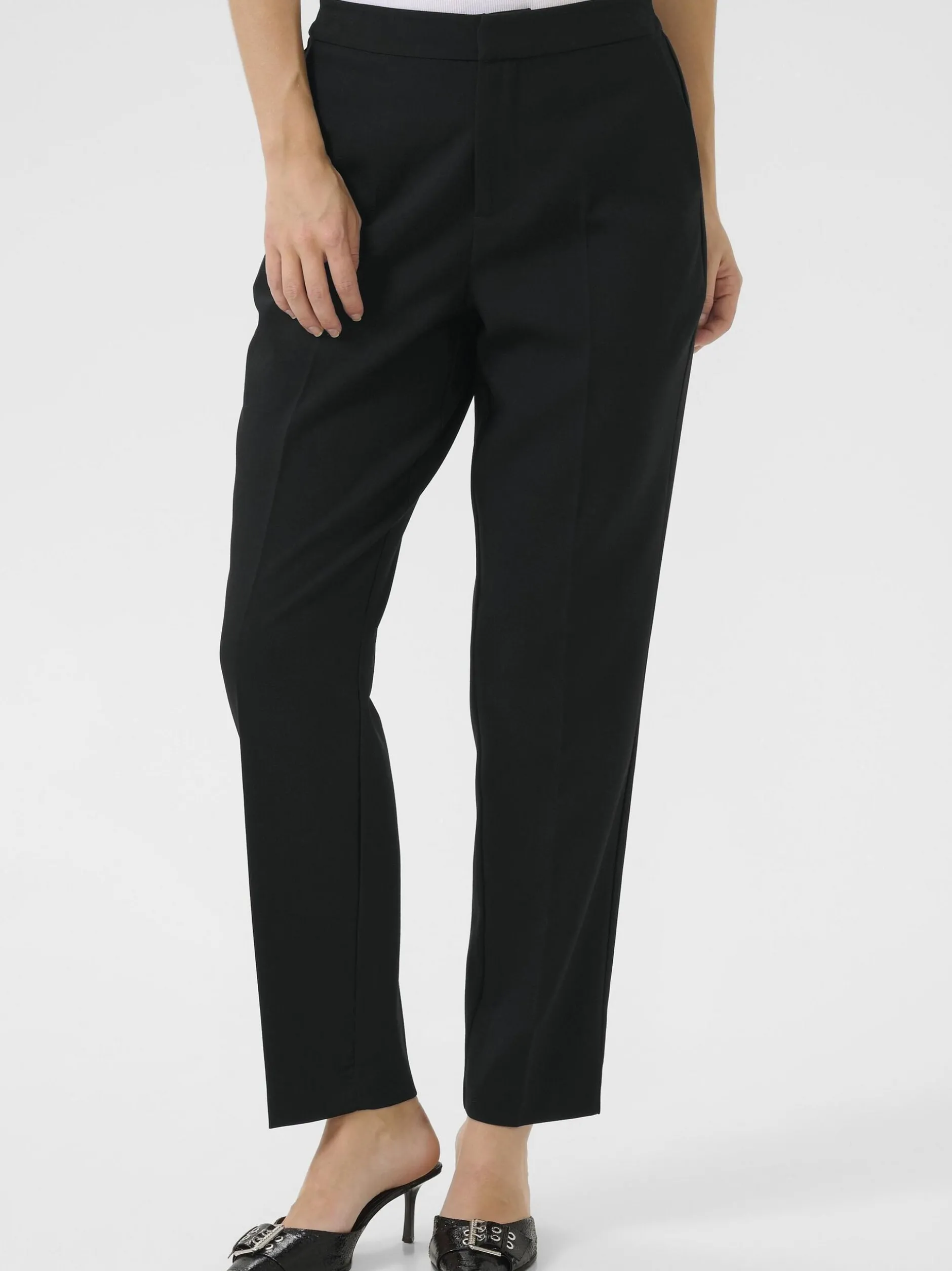 Kaffe Damen Hose KAhella Hohe Taille in schwarz