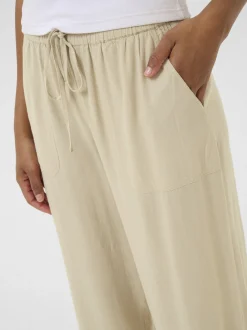 Kaffe Damen Hose KAmilia Hohe Taille in beige