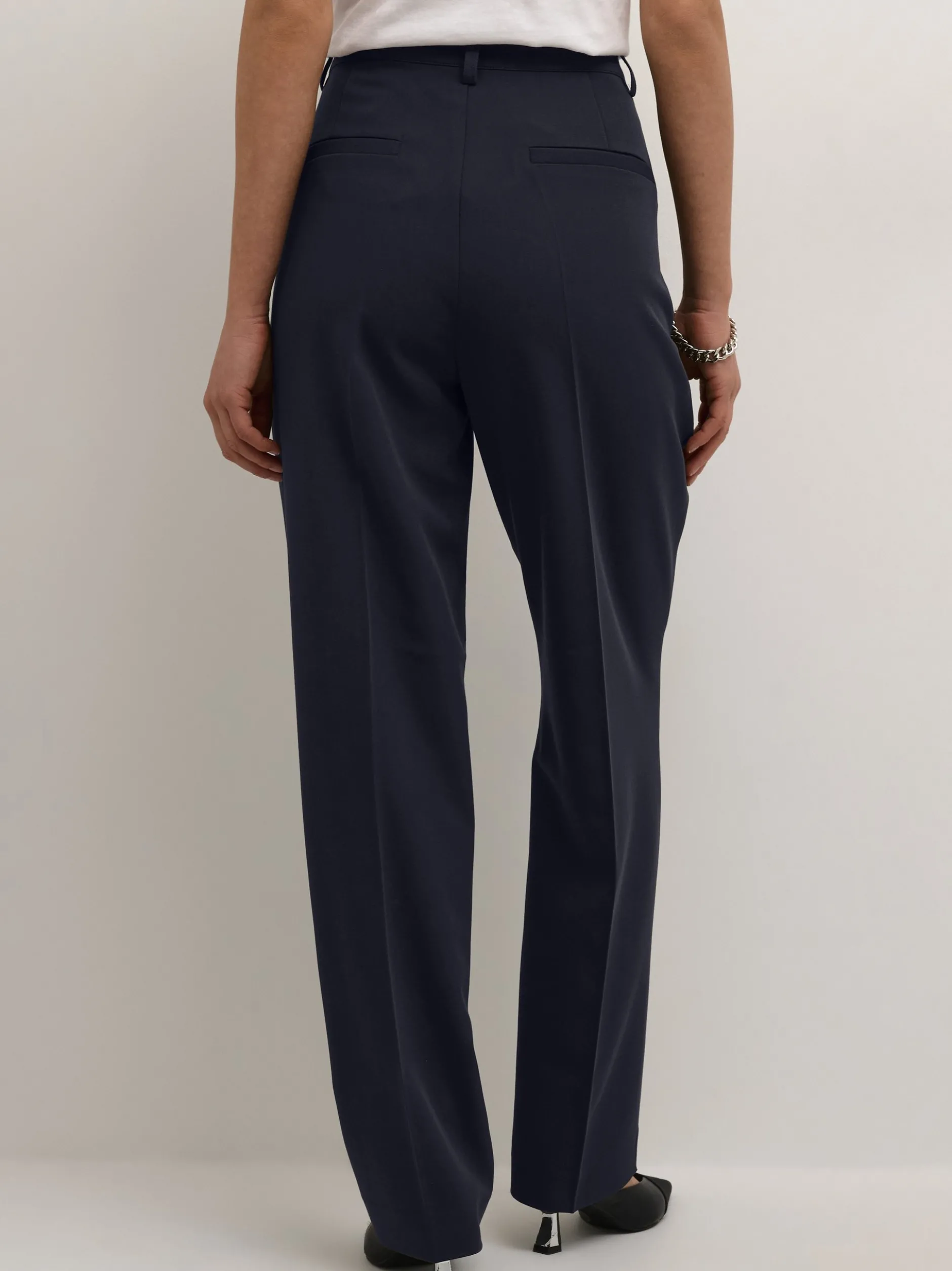 Kaffe Damen Hose KAsakura Hohe Taille in schwarz