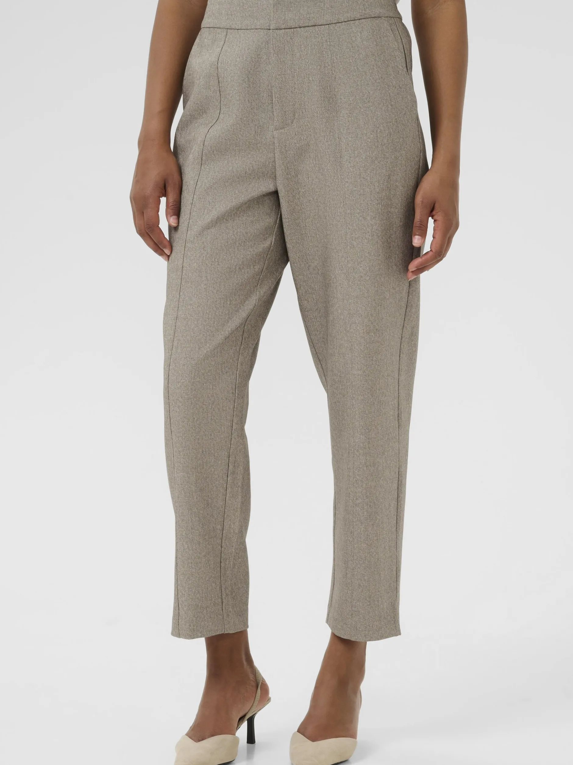 Kaffe Damen Hose KAtilla Hohe Taille in kitt