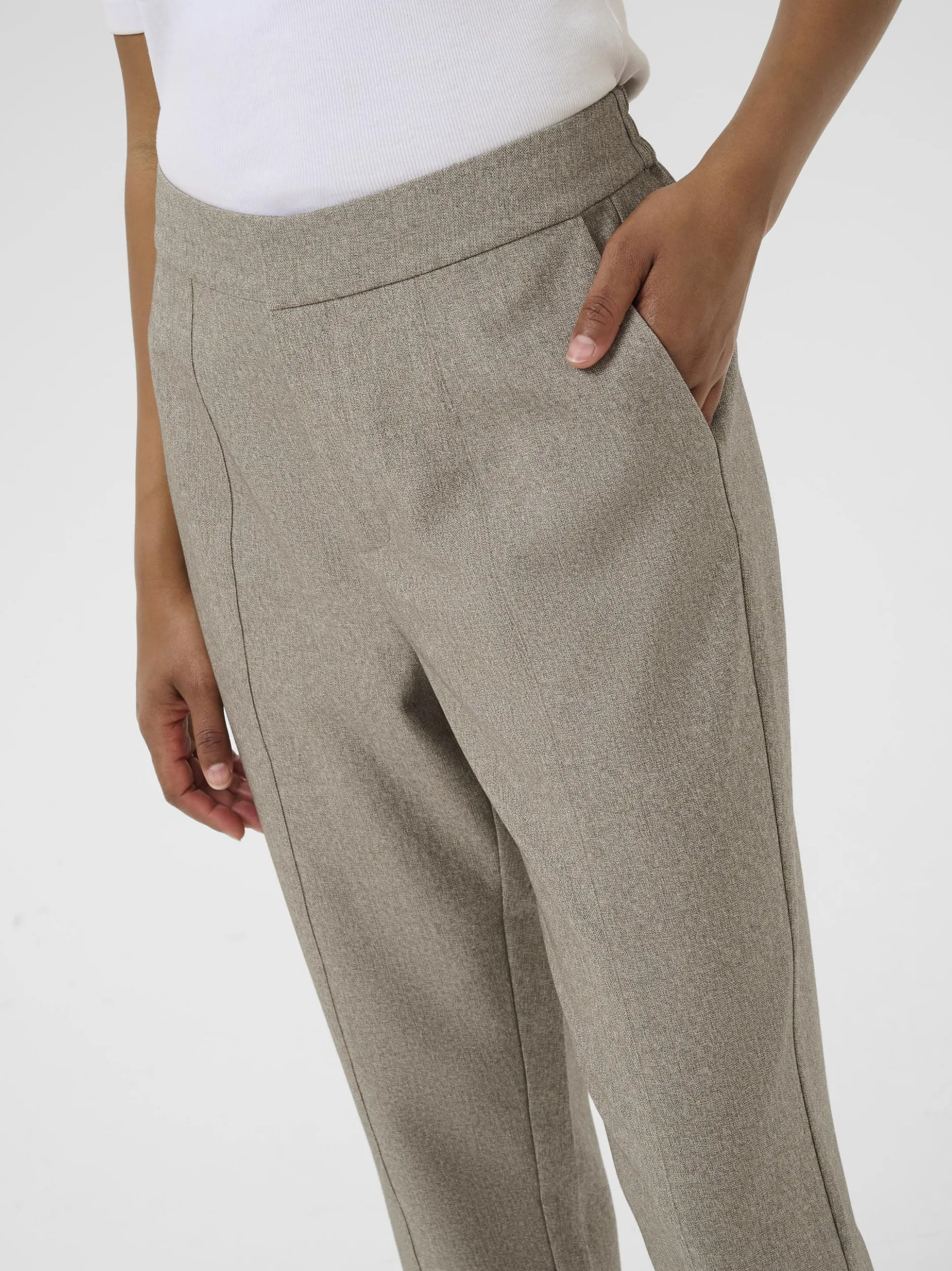 Kaffe Damen Hose KAtilla Hohe Taille in kitt