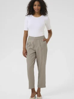 Kaffe Damen Hose KAtilla Hohe Taille in kitt