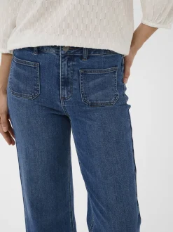 Kaffe Damen Jeans KAbrook Hohe Taille in blau