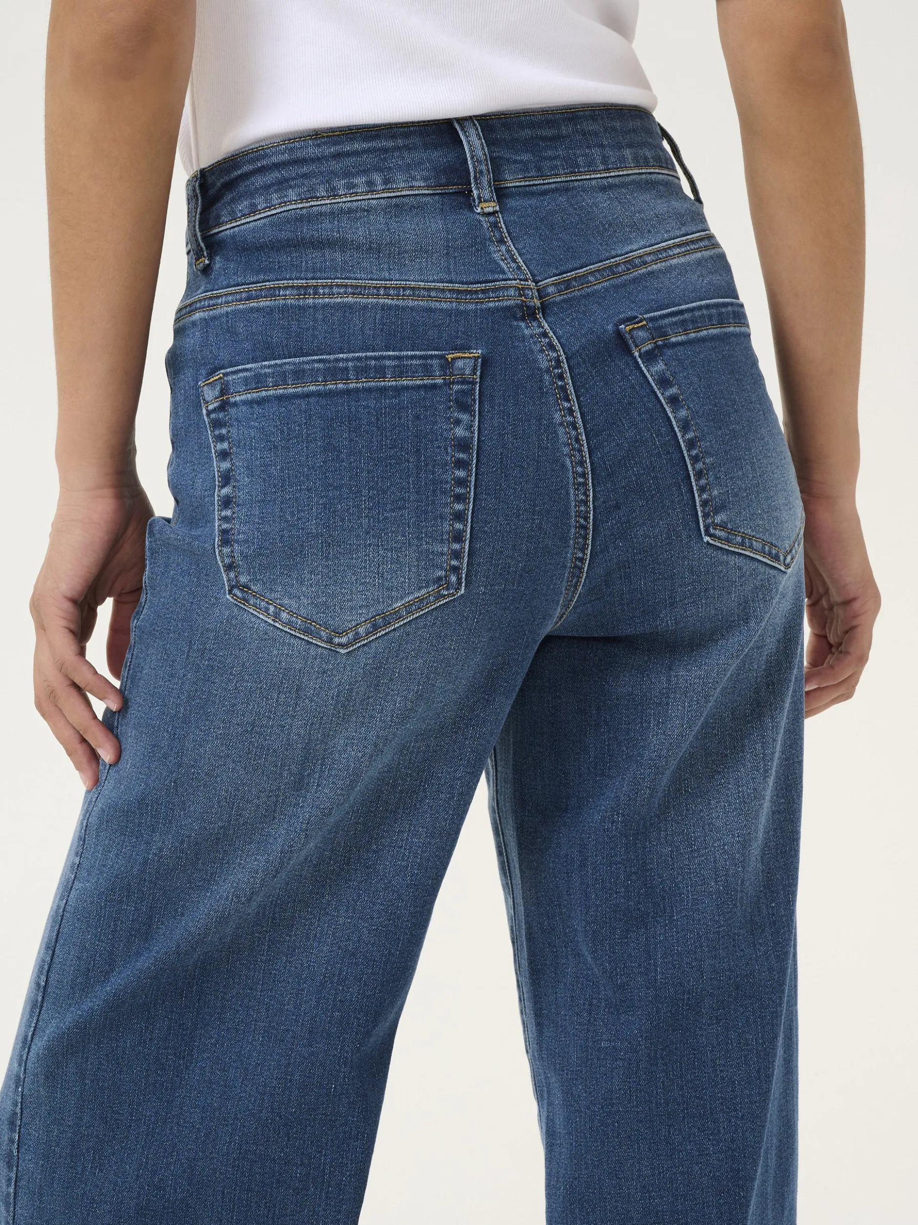 Kaffe Damen Jeans KAkarla Hohe Taille in blau