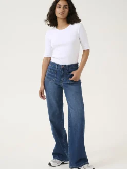 Kaffe Damen Jeans KAkarla Hohe Taille in blau