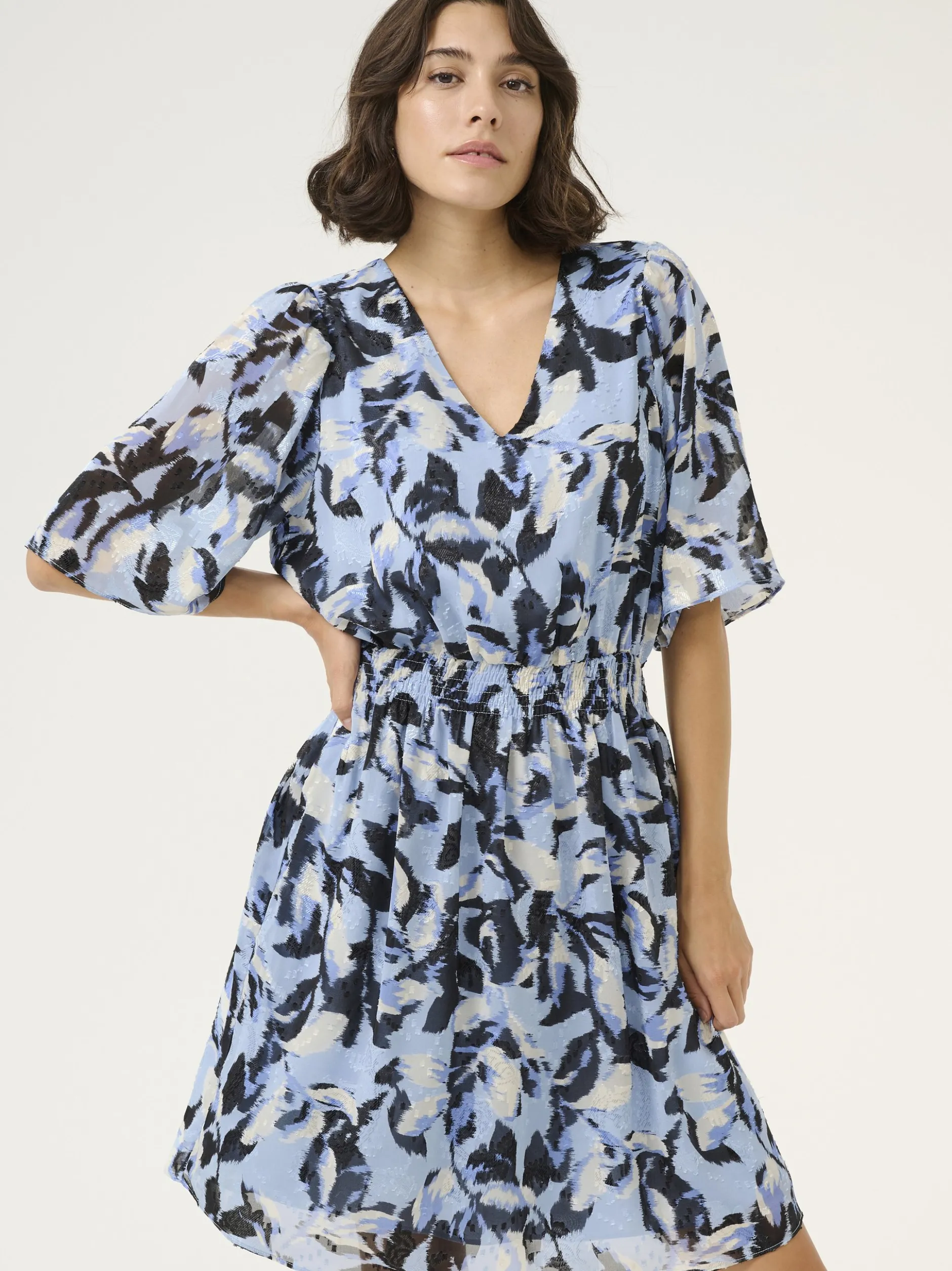 Kaffe Damen Kleid KAelina in blau